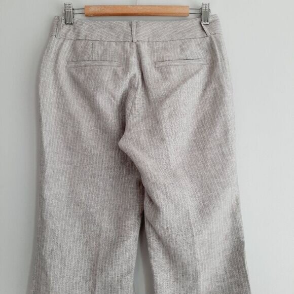 BANANA REPUBLIC | 100% Linen Martin Fit Pin-Stripe Dress Pants Unlined Gray Sz 2 - Picture 9 of 13